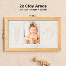 Load image into Gallery viewer, Baby Handprint &amp; Footprint Keepsake Duo Frame (Bamboo)
