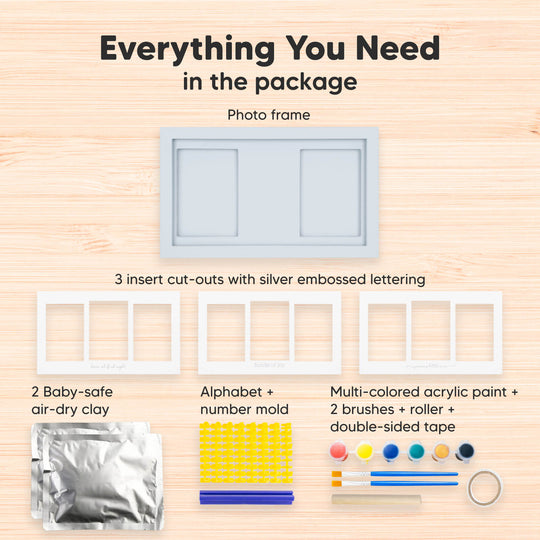 Baby Handprint & Footprint Keepsake Duo Frame (Mist Blue)