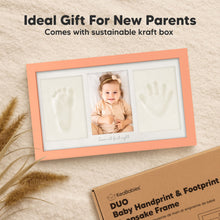 Load image into Gallery viewer, Baby Handprint &amp; Footprint Keepsake Duo Frame (Salmon)
