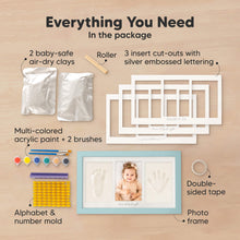 Load image into Gallery viewer, Baby Handprint &amp; Footprint Keepsake Duo Frame (Sky Blue)
