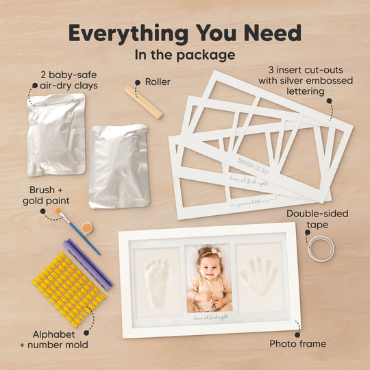 Baby Handprint & Footprint Keepsake Duo Frame