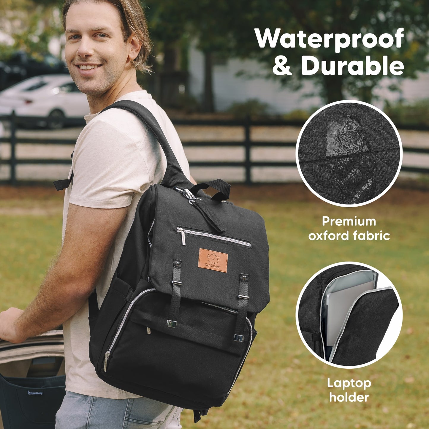 Waterproof & Durable, Premium oxford fabric, Has Laptop holder 27404089098426
