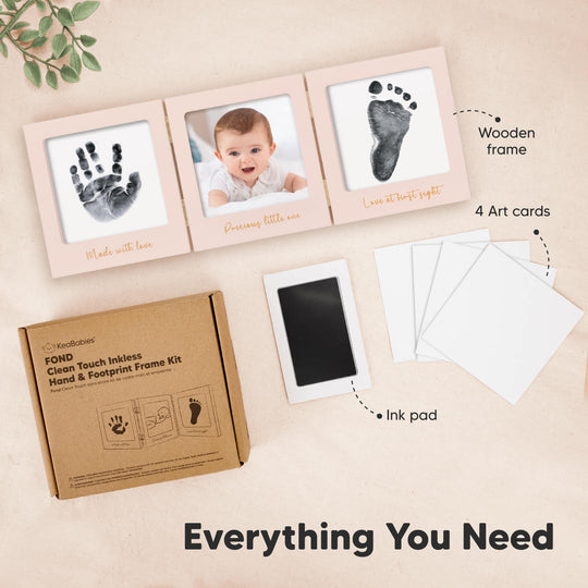 Fond Clean Touch Inkless Hand and Footprint Frame (Petal Pink/Gold)