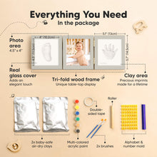 Load image into Gallery viewer, Fond Hand &amp; Footprint Keepsake Frame (Cloud Gray)
