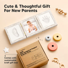 Load image into Gallery viewer, Fond Hand &amp; Footprint Keepsake Frame (Vintage White)

