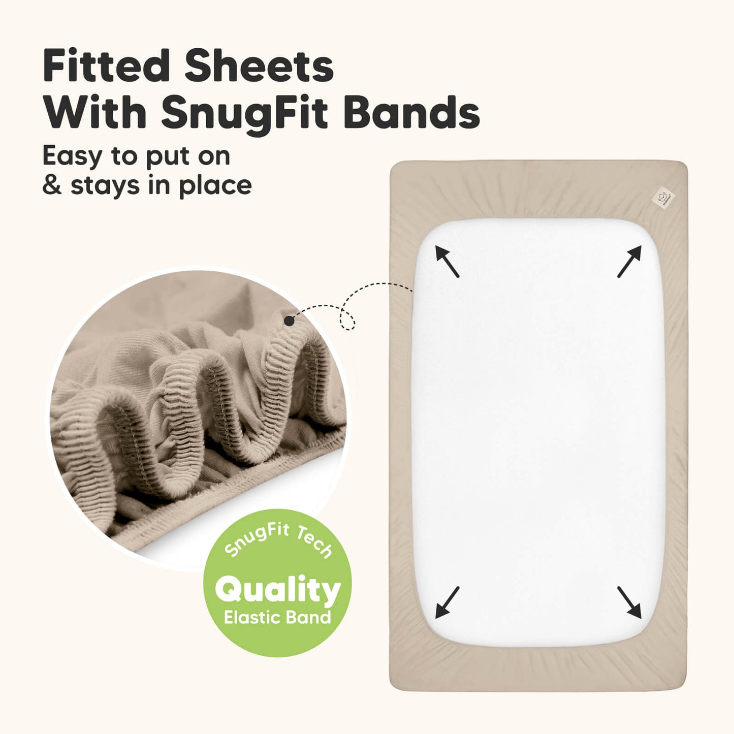 Fitted Sheets With SnugFit Bands - Easy to put on & stays in place 26900996751546