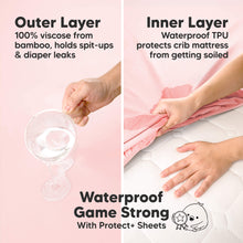 Load image into Gallery viewer, 2-Pack Isla [Protect+] Waterproof Mini Crib Sheets (Mist Rose)
