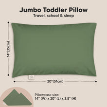 Load image into Gallery viewer, Jumbo Toddler Pillow with Pillowcase (Jungle Green)
