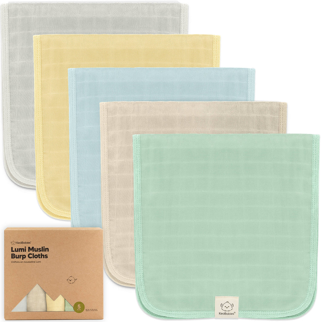 5-Pack Lumi Muslin Burp Cloths (Mirage)