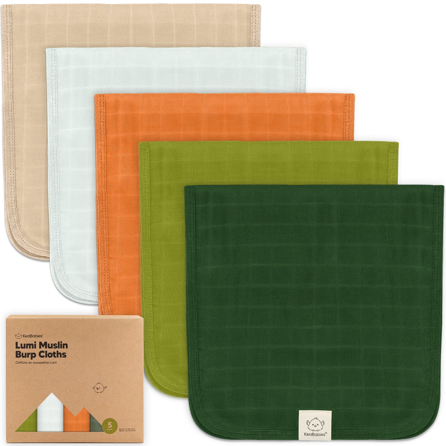 5-Pack Lumi Muslin Burp Cloths 27991459430586