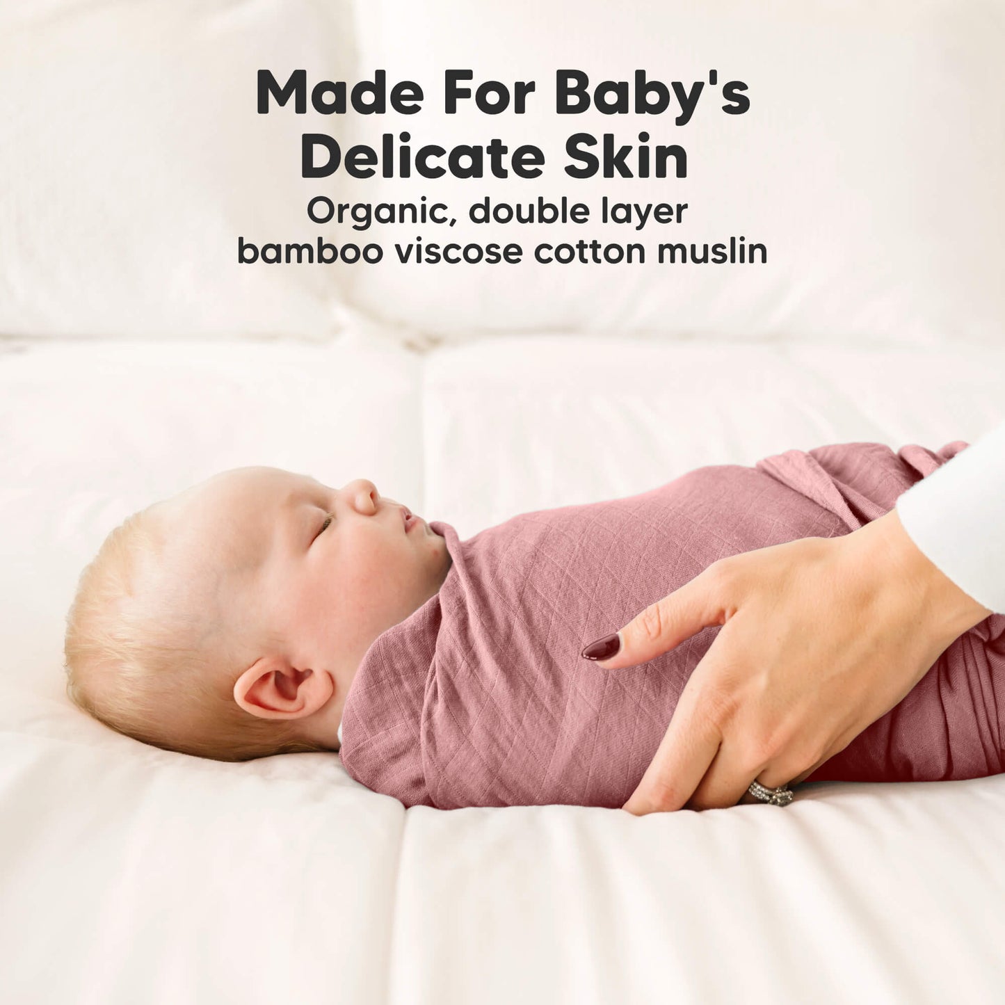Made For Baby’s Delicate Skin: Organic, double layer bamboo viscose cotton muslin
 30161242685626