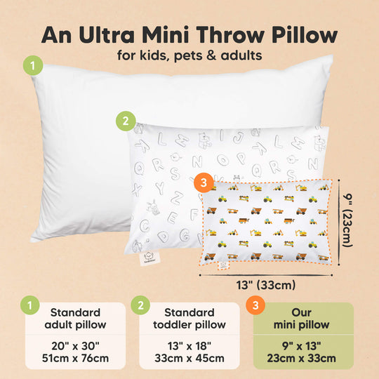 Mini Toddler Pillow With Pillowcase (Construction)