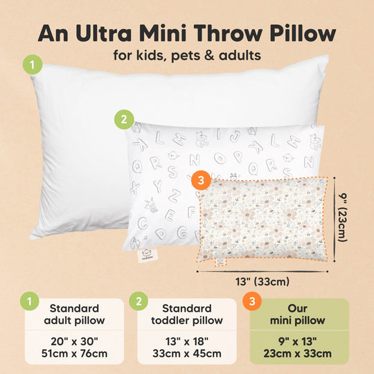 Mini Toddler Pillow With Pillowcase (Flora Vale)