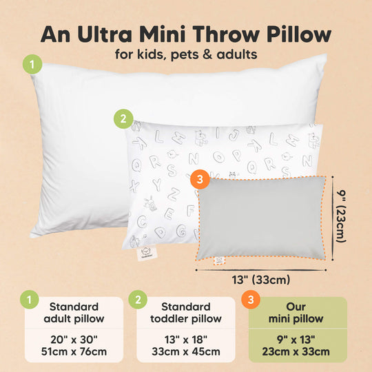Mini Toddler Pillow With Pillowcase (French Gray)