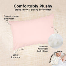 Load image into Gallery viewer, Mini Toddler Pillow With Pillowcase (Mist Pink)
