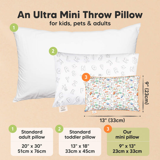 Mini Toddler Pillow With Pillowcase (Roadway)