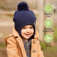 Load image into Gallery viewer, Muff Knitted Beanie (Navy)
