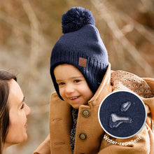 Load image into Gallery viewer, Muff Knitted Beanie (Navy)
