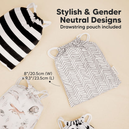 Stylish & Gender Neutral Designs
Drawstring pouch included 
8" or 20.5cm (W) x 9.3" or 23.5cm (L) 28265828679866