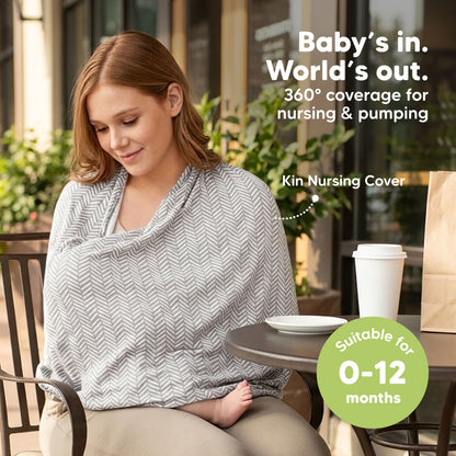 Baby’s in. World’s out. 360° coverage for nursing & pumping, Kin Nursing Cover, Suitable for 0–12 months 33660034580666