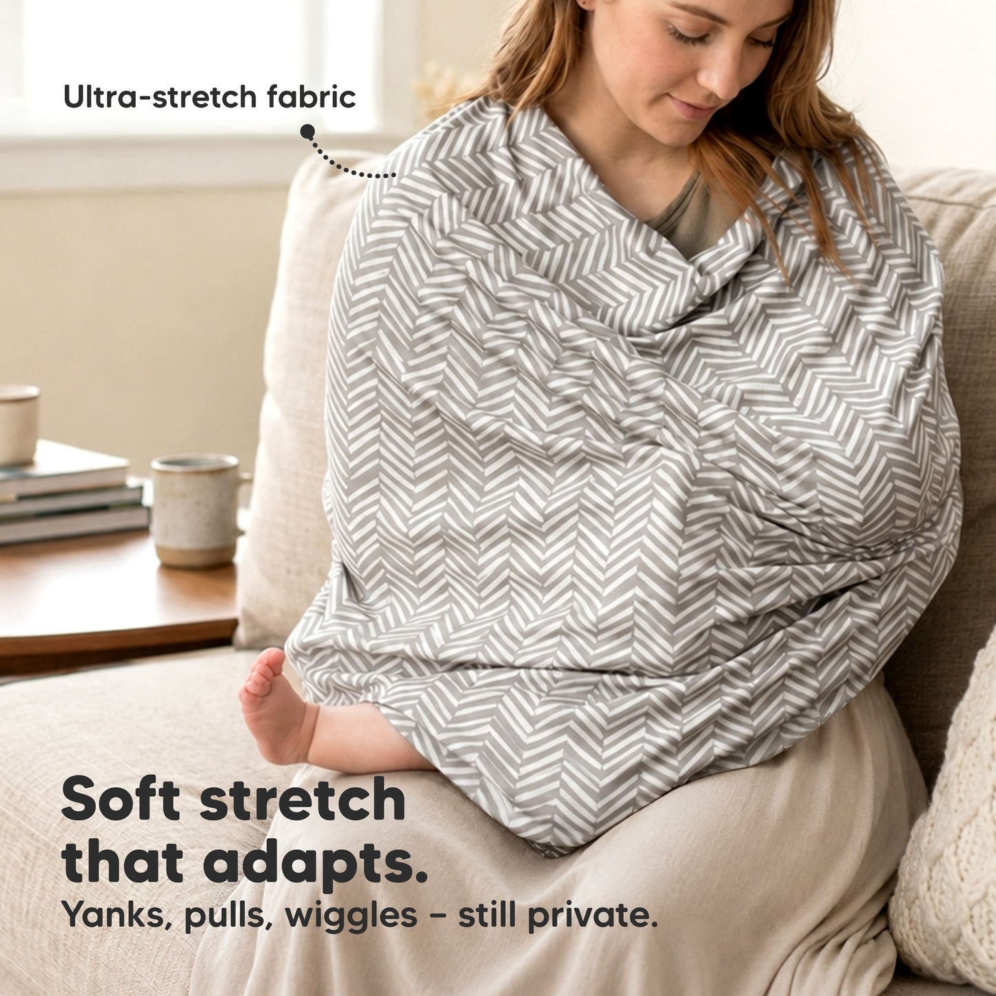 Ultra-stretch fabric. Soft stretch that adapts. Yanks, pulls, wiggles – still private. 33660034515130