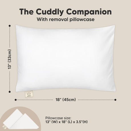 The Cuddly Companion: With removable pillowcase, 18" (45cm), pillowcase size 13" (W) x 18" (L) x 3.5" (H)
