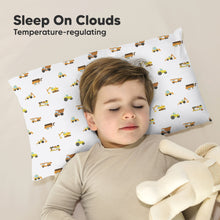 Load image into Gallery viewer, Cuddly Toddler Pillow with Pillowcase (Construction)
