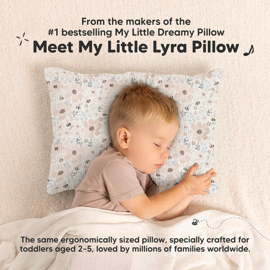 From the makers of the #1 bestselling My Little Dreamy Pillow - Meet My Little Lyra Pillow, The same ergonomically sized pillow, specially crafted for toddlers aged 2-5-on-hover