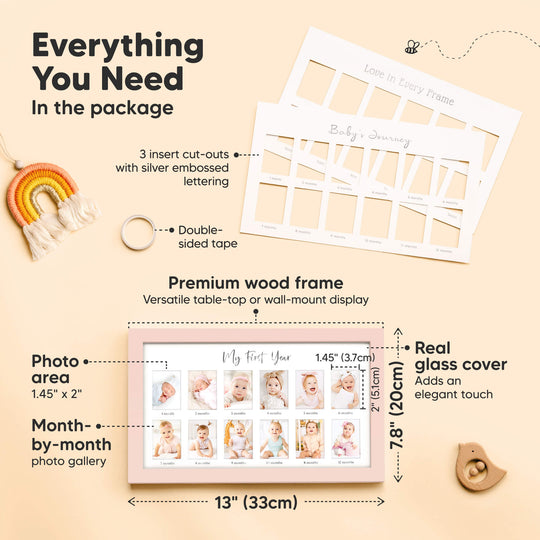 Nova Baby's First Year Picture Frame (Petal Pink)