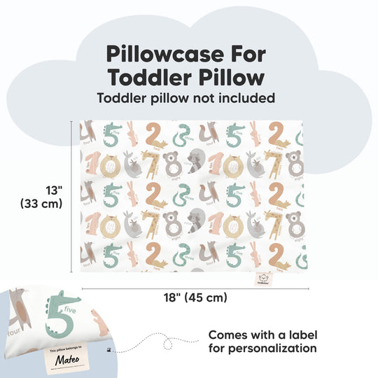 Printed Toddler Pillowcase 13X18" (Wild Count)