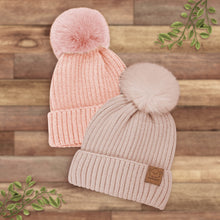 Load image into Gallery viewer, 2-Pack Pom Knitted Beanie (Fawn)
