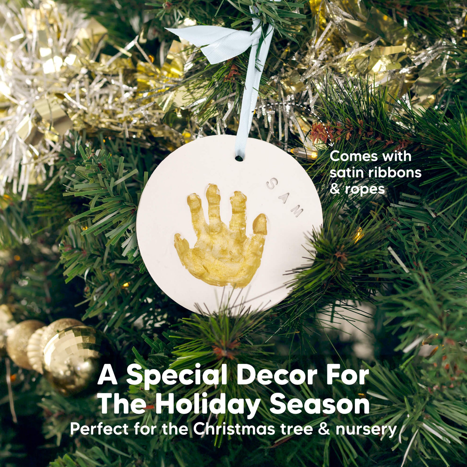 A Special Decor For The Holiday Season, Perfect for the Christmas tree & nursery, Comes with satin ribbons & ropes. 30514375983290