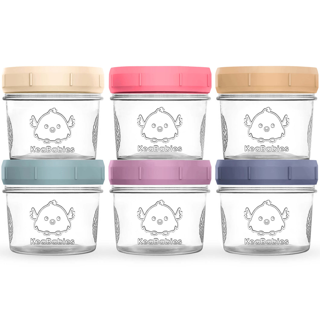 6-Pack Prep Jars Food Glass Containers (Sunset)