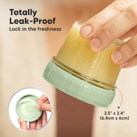 6-Pack Prep Jars Food Glass Containers (Sage)