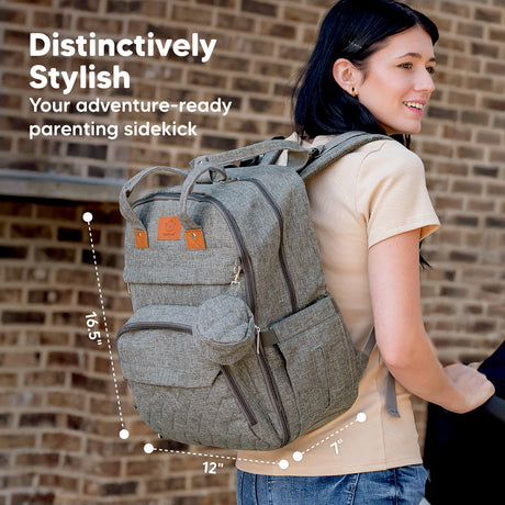 Distinctively Stylish, your adventure-ready parenting sidekick. 16.5" x 12" x 7"