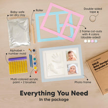 Load image into Gallery viewer, Baby Handprint &amp; Footprint Keepsake Solo Frame (Mist Blue)
