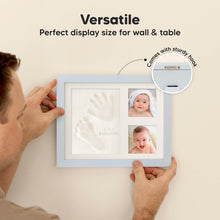 Load image into Gallery viewer, Baby Handprint &amp; Footprint Keepsake Solo Frame (Mist Blue)
