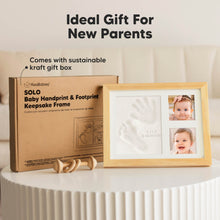 Load image into Gallery viewer, Baby Handprint &amp; Footprint Keepsake Solo Frame (Natural Pine)
