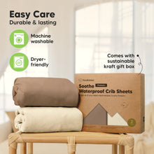 Load image into Gallery viewer, 2-Pack Soothe [Protect+] Waterproof Crib Sheets (Latte)

