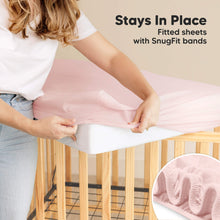 Load image into Gallery viewer, 2-Pack Soothe [Protect+] Waterproof Crib Sheets (Mist Rose)
