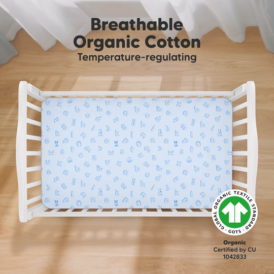 Soothe Fitted Crib Sheet (ABC Land Sky)