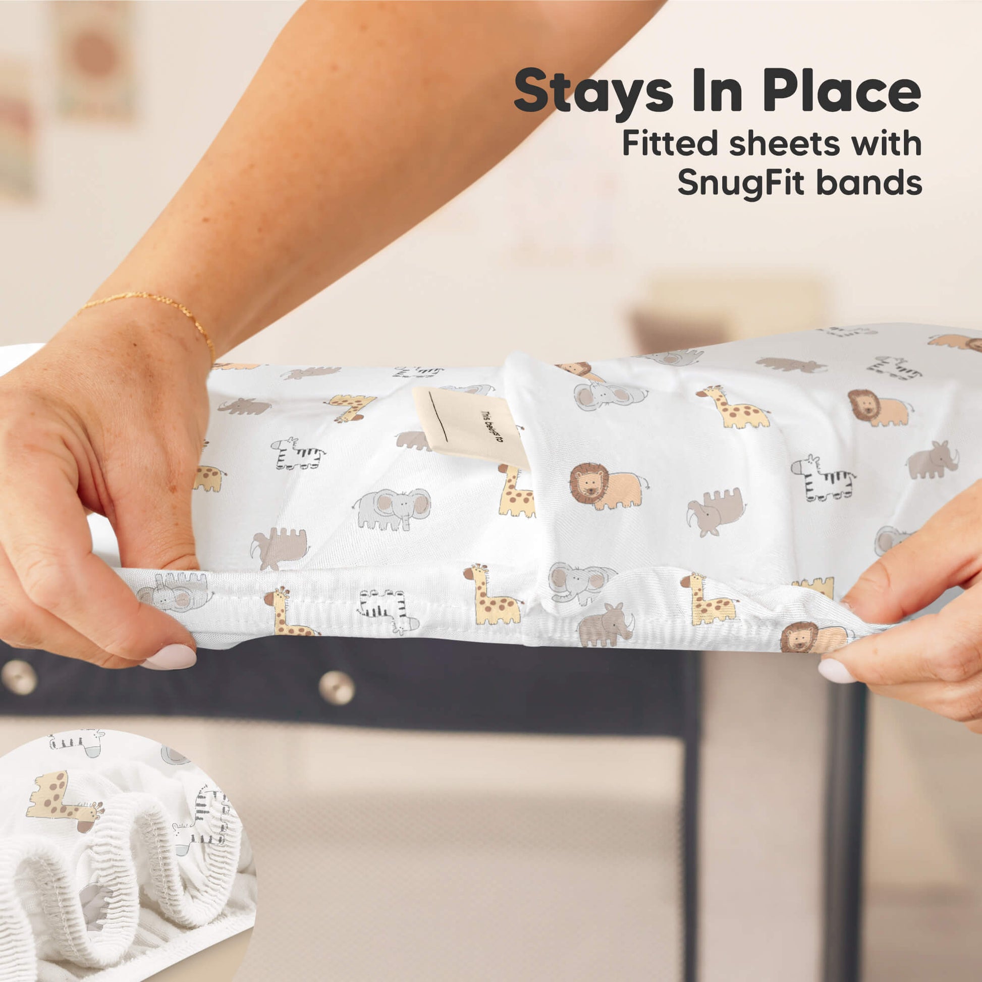 Stays In Place, Fitted sheets with SnugFit bands
 30111037587642
