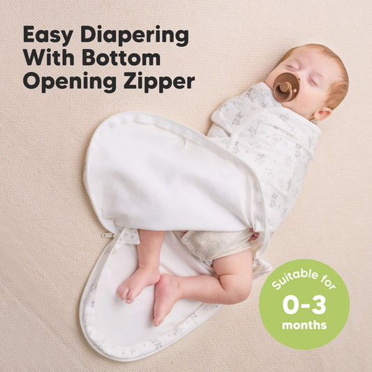 Easy Diapering With Bottom Opening Zipper, Suitable for 0–3 months-on-hover