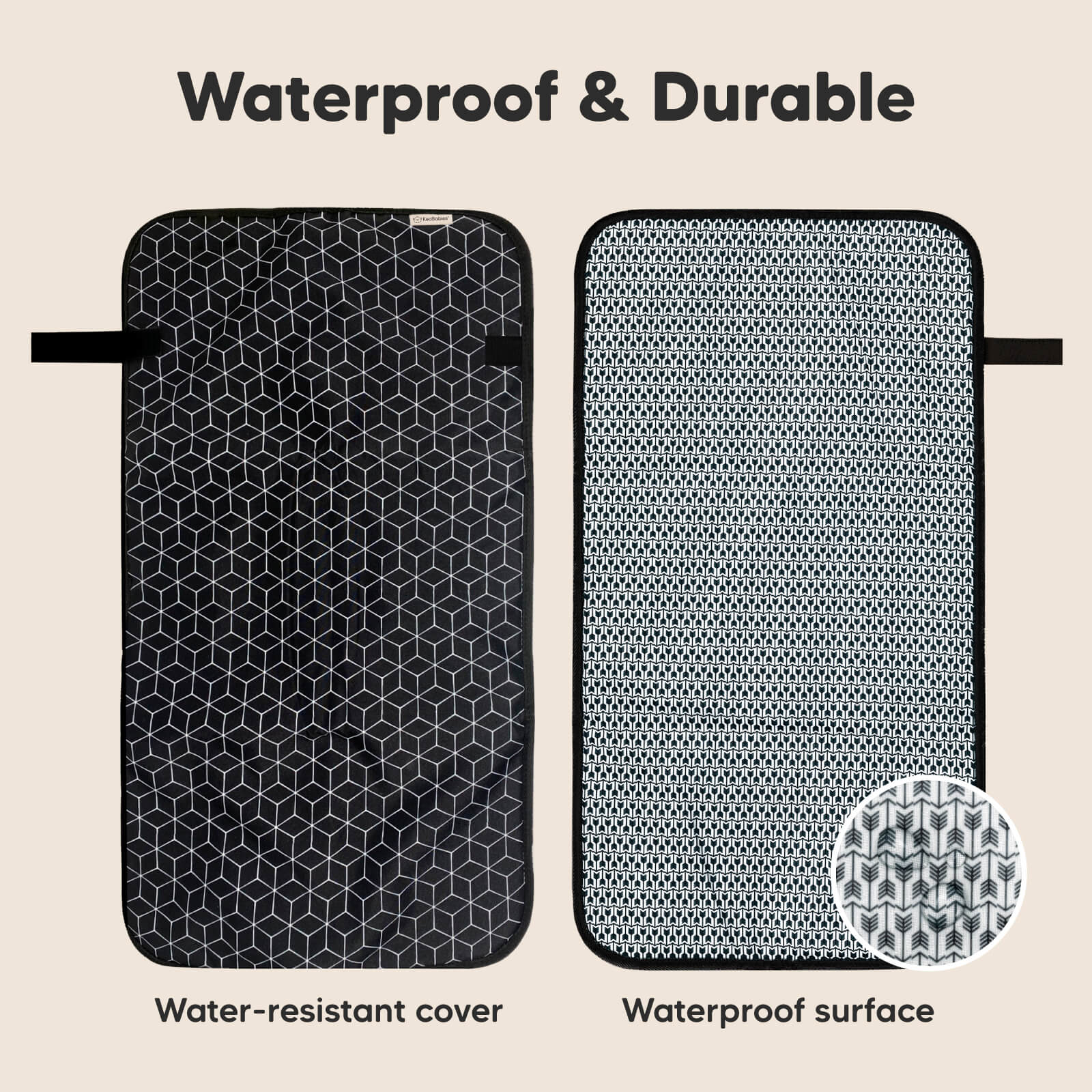 Waterproof & Durable, water-resistant outer cover with waterproof inner surface for mess protection. 26281145499834