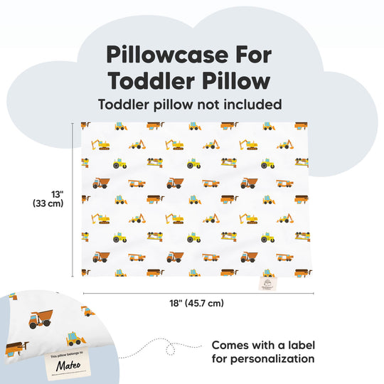 Printed Toddler Pillowcase 13X18" (Construction)