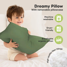 Load image into Gallery viewer, Toddler Pillow with Pillowcase (Jungle Green)
