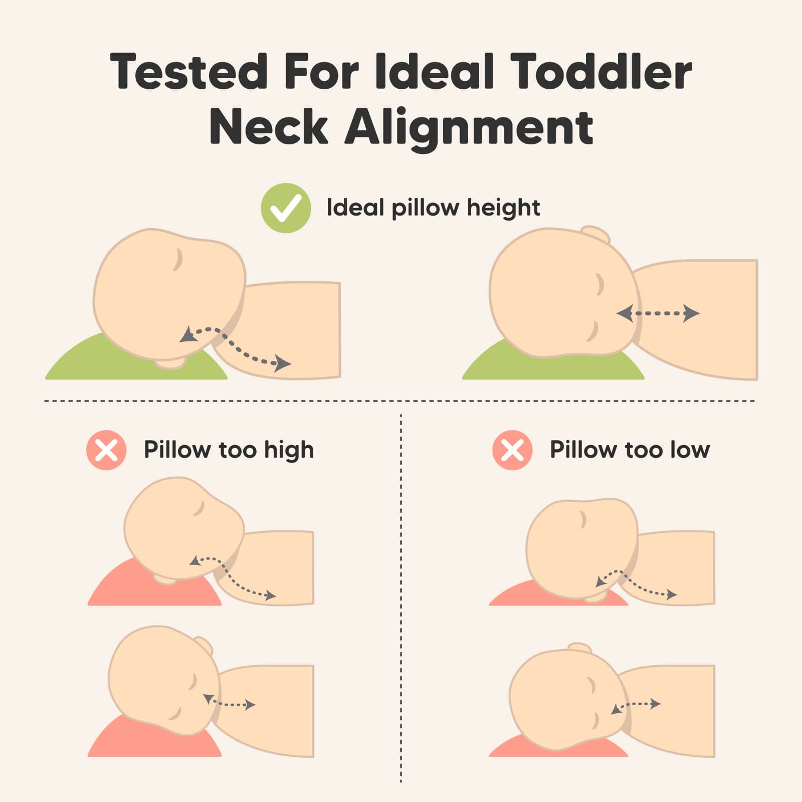 Tested for ideal toddler neck alignment with a balanced height that is neither too high nor too low.
 27542626959546