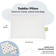 Load image into Gallery viewer, Toddler Pillow with Pillowcase (Construction)
