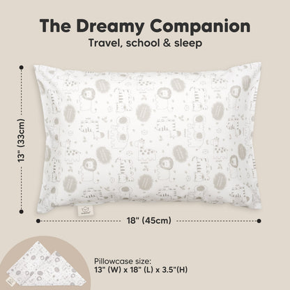 The dreamy companion pillow is perfectly sized for toddlers, measuring 13 × 18 inches, making it ideal for travel, school, and everyday sleep. 27542466789562