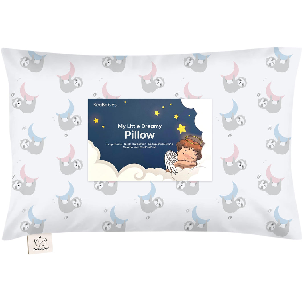 Toddler Pillow with Pillowcase (Moon Sloth)